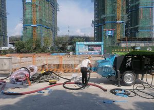 砼濕噴機施工現場